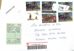 SPAIN  - 2014 - REGISTERED STAMPS  COVER SENT TO DUBAI. - Storia Postale