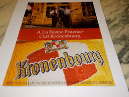 ANCIENNE PUBLICITE A LA BONNE ENTENTE A PONTOISE  BIERE KRONENBOURG 1995 - Alcools