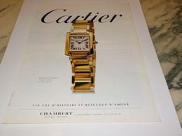 ANCIENNE PUBLICITE 150 ANS D HISTOIRE MONTRE CARTIER 1997 - Autres & Non Classés