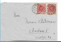 POLEN 110 / Adler Im Lorbeerkranz, 15 Gr. (Paar) 1925 Lopienno Nach Breslau - Covers & Documents