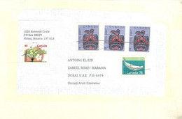 CANADA  - STAMPS  COVER SENT TO DUBAI. - Luchtpost