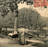 Asnières * Les Bords De La Seine * Landau Ancien Nounou Pram Kinderwagen Bébé - Asnieres Sur Seine