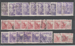 ESPAGNE - LOT DE TIMBRES OBLITERES - Verzamelingen