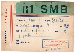 CB - QUARTU S. ELENA - I S 1 SMB - ITALY - SARDINIA - CARTOLINA QSL FG SPEDITA NEL 1952 QUARTU S. ELENA-CESENA - CB