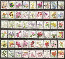Japan 54 Fleurs Flower Stamps At Less Than 2c Each Obl - Oblitérés