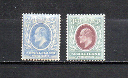 Somaliland   1905-06  .-   Y&T  Nº    36/37    C/charniere - Somalilandia (Protectorado ...-1959)