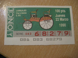 CARRUAJES Char A Banes Stage Coach Stagecoach Carriage Chariot ONCE Blind Aveugle SPAIN Lottery Loterie Loteria - Diligences