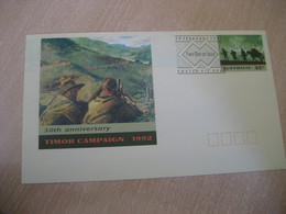 TIMOR CAMPAIGN 50th Anv. WW2 History Military FOSTER 1992 FDC Cancel Postal Stationery Cover AUSTRALIA - East Timor