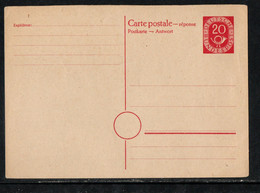 Bund 1951: P 13 II:  Postkarte     **   (B009) - Postkarten - Ungebraucht