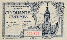 Billet De Nécessité - CHAMBRE DE COMMERCE D'AMIENS -  CINQUANTE CENTIMES - Sonstige – Europa