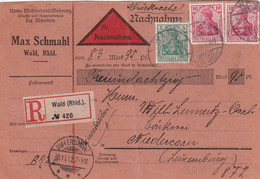 ALLEMAGNE 1927 DOCUMENT POSTAL RECOMMANDEE DE WALD - Briefe U. Dokumente