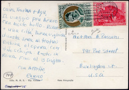 1952 N02 GIU BEATIFICAZIONE L.10 CON IL RITOCCO SASS 146b+L.25 BASILICHE SASS 128 IN TARIFFA L.35 SU CARTOLINA PER LA GE - Storia Postale