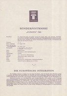 Autriche - Österreich - Austria Document 1960 Y&T N°DP922a - Michel N°PD1081D *** - 3s EUROPA - Noir Et Blanc - Andere & Zonder Classificatie