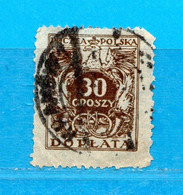 (Us.5) POLONIA ° - TAXE - 1924 -  Yv. 73.  Oblitéré Come Scansione - Strafport