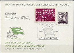 Autriche - Österreich - Austria Document 1962 Y&T N°DP869AA+V(2) - Michel N°PD1102+ZF(?) (o) - 20c Moerbisch+EUROPA Roug - Andere & Zonder Classificatie