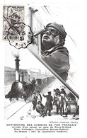 Paris Rouen Chemin De Fer Locomotive Et Conducteur Cp Maximum Ambulant 1944 état Superbe  RARE - Trenes