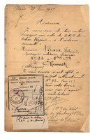 VP21.197 - PARIS 1917 - Lettre & Mandat Poste BURRUS à BONCOURT / Envoi 1 Colis De Tabac Au Prisonnier BARA à CHEMNITZ - Documentos