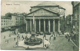 AC4136 Roma - Il Pantheon Di Agrippa - Tram / Viaggiata 1918 - Panthéon