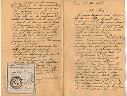 VP21.199 - PARIS 1917- Lettre & Mandat Poste BURRUS à BONCOURT / Envoi 1 Colis De Tabac Au Prisonnier LESSART à MESCHEDE - Documents