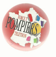 BADGE  FORCE T  POMPIERS  TELETHON 5.5 CM - Pompiers