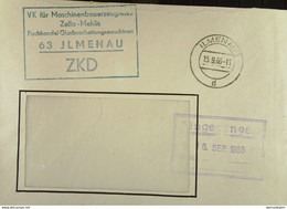 Fern-Brf Mit ZKD-Kastenst "VK Für Maschinenbauerzeugnisse Zella-Mehlis Fachhandel Glasbearbeitungsmasch Ilmenau" 15.9.66 - Servicio Central De Correos