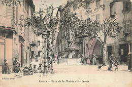 CPA Cuges - Place De La Mairie Et Le Lavoir - Edition Roux - Colorisé - Autres & Non Classés