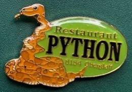 RESTAURANT PYTHON - 8154 OBERGLATT - SNAKE - SUISSE - SCHWEIZ - SWITZERLAND - SCHLANGE - SERPIENTE - SERPENTE  -  (31) - Levensmiddelen