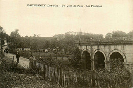 Fauverney * Un Coin Du Pays ( Village ) , La Fontaine * Villageois - Autres & Non Classés