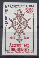 FRANCE : 1985 - HUGUENOTS N° 2380 NON DENTELE NEUF ** SANS CHARNIERE - TB MARGES - 1981-1990