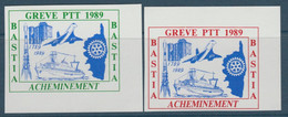 GREVE DE 1989 BASTIA PAIRE ROUGE ET VERTE NEUF SANS GOMME - Documents