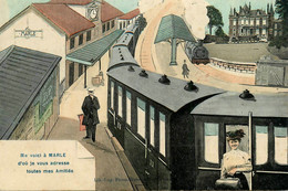 Marle * Souvenir Du Village ! * Train Gare - Andere & Zonder Classificatie