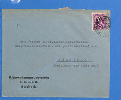 Allemagne Bizone 1946 Lettre De Ansbach (G11526) - Sonstige & Ohne Zuordnung