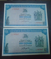 RHODESIA ,  P 34c,   1 Dollar , 1978 ,  UNC Neuf , 2 Notes, 30% Discount - Rhodesien