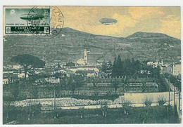 STORIA POSTALE 1932 REGNO-POSTA AEREA 25 CENTESIMI ISOLATO MEDAGLIE AL VALORESU CARTOLINA ZEPPELIN - Marcophilia (Zeppelin)