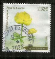 ROSE DE CANOLIC. Globeflower (Flor De San Pallari) 2022.Timbre Oblitéré 1 ère Qualité.Haute Faciale - Gebraucht