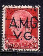 VENEZIA GIULIA 1945 - 1947 TRIESTE AMGVG AMG VG POSTA ORDINARIA IMPERIALE CENT. 20 (I) FASCIO USATO USED OBLITERE' - Usados