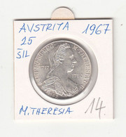 AUSTRIA OSTERREICH  25 SCHILLING 1967 M.THERESIA - Oesterreich