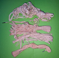 Lot 4 Anciens LACETS Rose TRES TRES Long - Mercerie NEUF De STOCK - Prix GOULET TURPIN Reims - Vers 1950 - Laces & Cloth