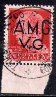 VENEZIA GIULIA 1945 - 1947 TRIESTE AMGVG AMG VG POSTA ORDINARIA IMPERIALE CENT. 20 (I) FASCIO USATO USED OBLITERE' - Gebraucht