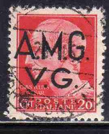 VENEZIA GIULIA 1945 - 1947 TRIESTE AMGVG AMG VG POSTA ORDINARIA IMPERIALE CENT. 20c (III) SENZA FILIGRANA USATO USED - Gebraucht