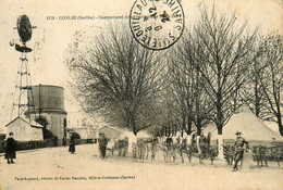 Conlie * Campement Américain , Place De La Gare * éolienne Moulin à Vent Molen - Conlie