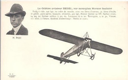 Carte Le Célèbre Aviateur Bedel Sur Monoplan Morane-Saulnier - Aviateurs