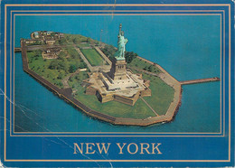 Postcard USA New York Lower Harbor Statue Of Liberty Aerial View - Autres & Non Classés