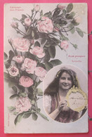Langage Des Fleurs - Rose Pompon - Sympathie - Bergeret - R/verso - Blumen