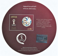 Official Match Ball AL RIHLA By ADIDAS - 2022 FIFA World Cup Soccer / Football - Miniature Stamp Sheet From Qatar Post - 2022 – Qatar