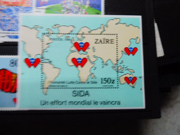 Zaire 1335 / 1337 + Bloc Blok Bl Sheet 66  Neuf ** Mnh ( 1990 ) Lutte Contre Le Sida - Unused Stamps