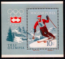 HUNGARY 1964 Winter Olympics  Block MNH / **.  Michel Block 40 - Nuovi