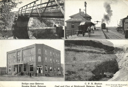 Canada, ESTEVAN, Bridge, Empire Hotel, CPR Station, Mining (1920s) Postcard - Otros & Sin Clasificación