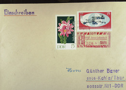 DDR: R-Fern-Brf Mit Selbstbed.-R-Zettel 50 Pf 6902 Jena-Lobeda 2 (320 B)-mit Einliefgs. 24.6.71 Mit 15 Pf KältebaggerMiF - R-Zettel