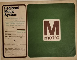 Grande Carte Du Réseau De Métro, Washington DC/Washington DC Metro WMATA System Map, 1973 - World